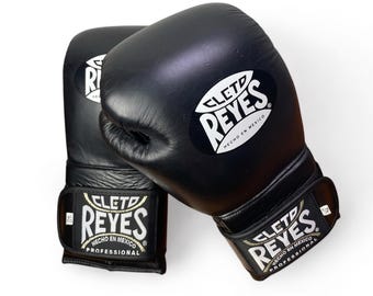 Cleto Reyes | Stealth Matte Black Boxing Gloves | Authentic Mexican Style Leather | 10oz-16oz