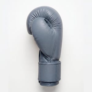 Steel Grey Minimalist Boxing Gloves | Unbranded Industrial Leather Fight Gear 10oz-16oz | Gloves Pair image 4