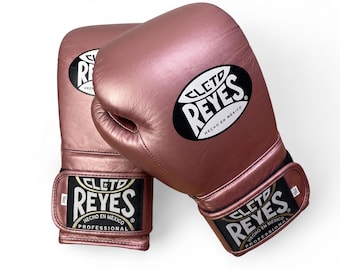 Cleto Reyes | Metallic Rose Gold Boxing Gloves, Luxury Leather Sparring Gear, Authentic Mexican Style