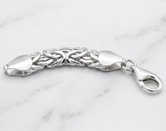 Sterling Silver Byzantine Chain Extender • Double Lobster Clasp • 7mm Heavy Duty Necklace Bracelet Jewelry