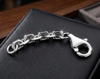 Solid 14K White Gold 3mm Diamond Cut Cable Chain Extender, Heavy Duty Necklace & Bracelet Extender (1"-8")