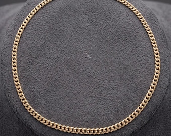 10K Solid Yellow Gold Miami Cuban Link Bracelet, 2mm Dainty Curb Chain 7.5"