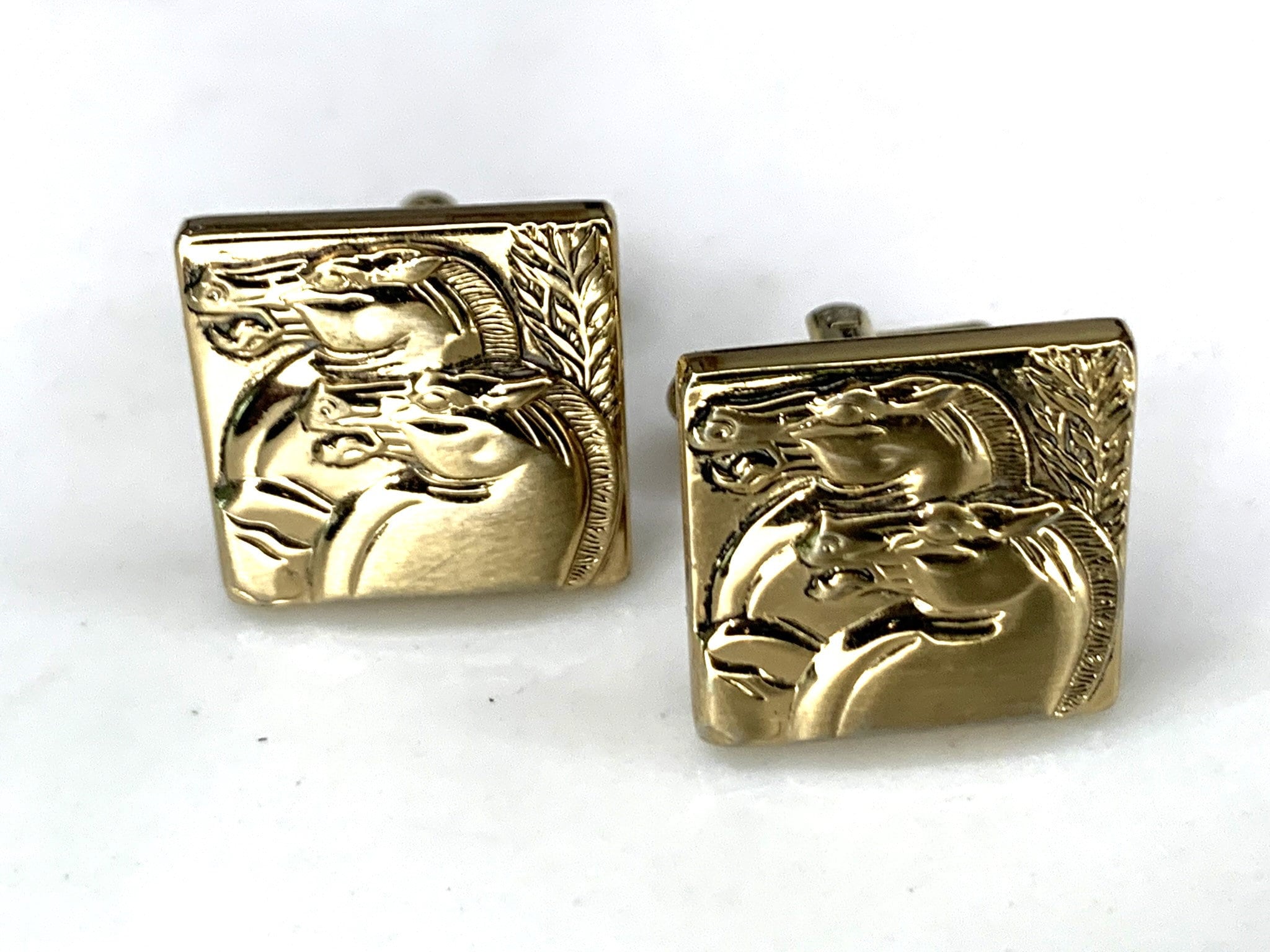 Boutons De Manchette Vintage Années 60 HICKOK USA - Modèle Mouche De Pêche, Argentés, Occasion