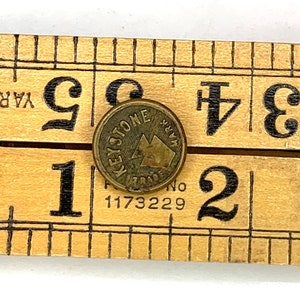 KEYSTONE TRADEMARK Antique Brass Overall Button