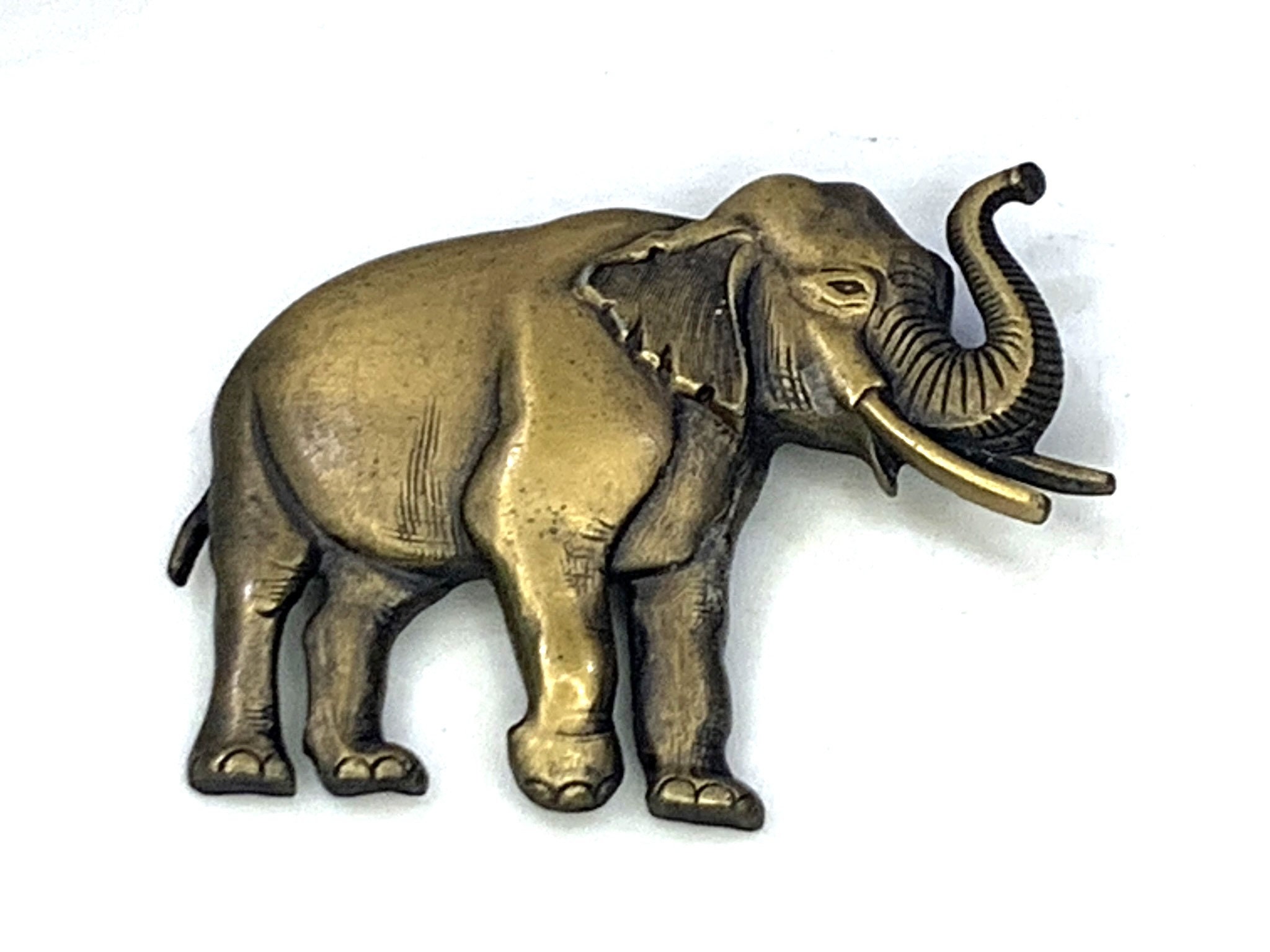 Lot De 3 Broches Fantaisie Vintage Années 70 : éléphant, Plume, Chien - Occasion