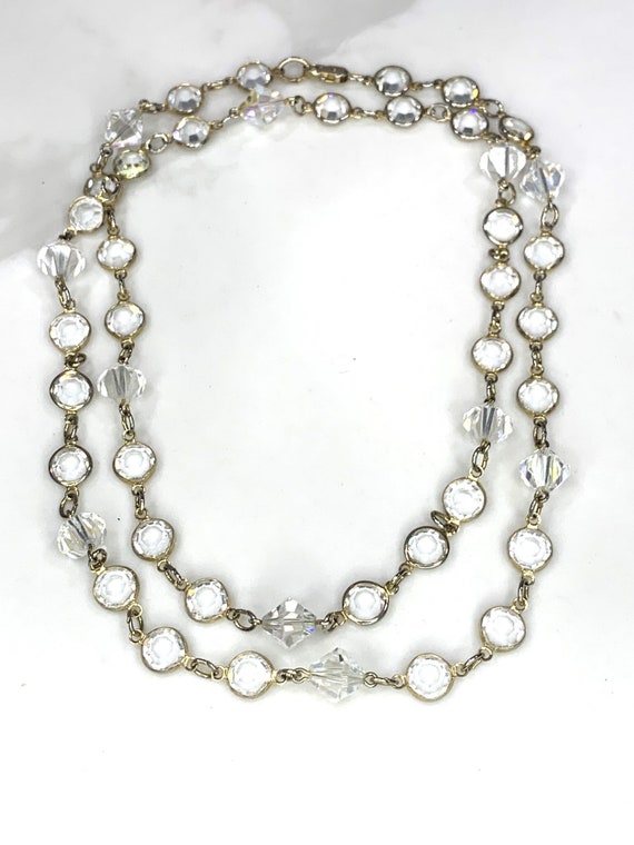 Vintage Bezel and Bicone  Crystal Necklace Set in… - image 3