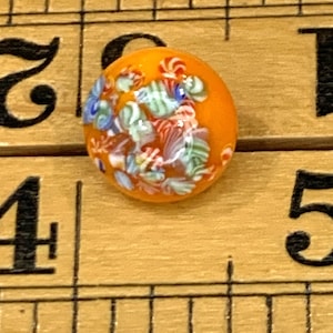 Antique/Vintage Orange Glass Paperweight Button