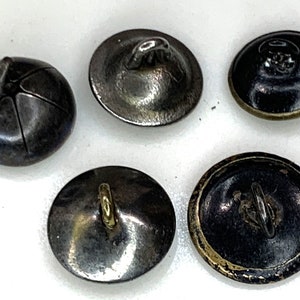 19th Century Antique Blue Fancy Cut Steel Cup Buttons, Mother of Pearl, Wedgewood, Austrian Tinies, Lot of 5 image 4