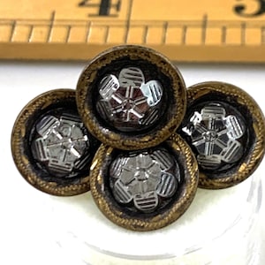 19th Century Antique Cut Steel Buttons set of 5