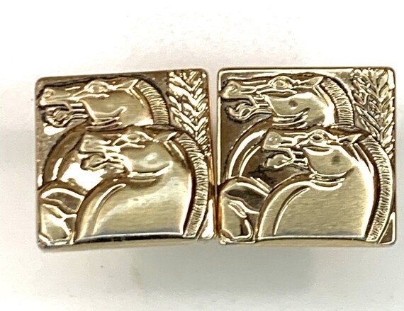 1960's Hickok USA Square Cufflinks with Horses - image 7