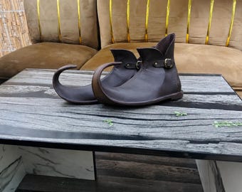 Handgefertigte Lederschuhe, Elfenschuhe: Wikinger, LARP, Renaissance
