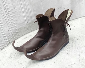 Handgefertigte Elfenstiefel aus Leder: Mittelalter, Renaissance, LARP-Schuhe