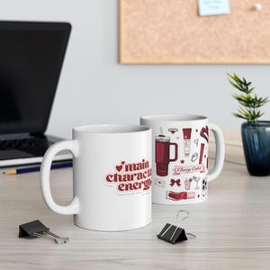 Main Character Energy Mug | Cherry Coded Aesthetic Coffee Cup | Coquette Pink Girl Era Mug | Cute Motivational Gift for Her