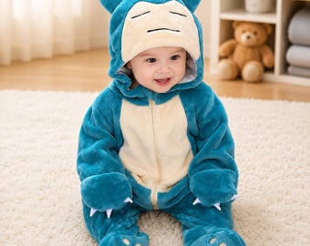 Blue Chubby Monster Baby Kigurumi Onesie Cute Anime Character Romper Toddler Cosplay Pajama Infant Costume Gift Boys Girls