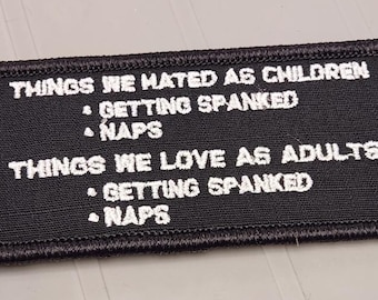 ASOS -Things We Hated As Children- 2x4 Patch - Black w/White