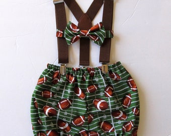 Football Cake Smash | Football First Birthday | Sports Cake Smash | Football Diaper Cover | Sports Diaper Cover | Bloomers | Bow Tie