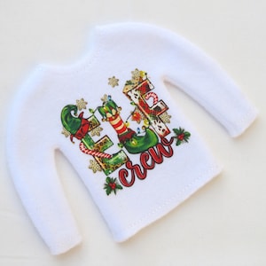 Elf Outfit || Elf Crew || Elf Doll Christmas || Christmas Elf Sweater || Elf Shirt || Elf Sweatshirt || Elf Clothes || Elf Skirt