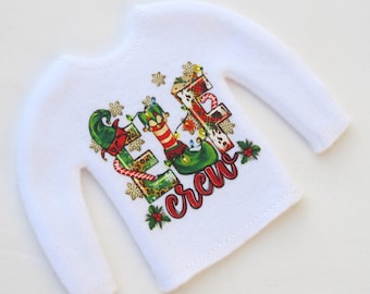 Elf Outfit || Elf Crew || Elf Doll Christmas || Christmas Elf Sweater || Elf Shirt || Elf Sweatshirt || Elf Clothes || Elf Skirt