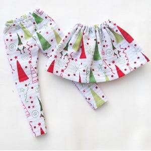 Elf Outfit || 12 inch Doll Clothes !! Doll Pants || Doll Skirt || Doll || Christmas Elf  Pants || Elf Shirt || Sweatshirt || Elf Clothes ||
