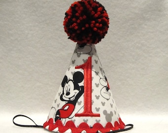 Party Hat | Mickey Party Hat | Birthday Hat | Smash Cake Outfit | Kids Birthday Hat | One Year Birthday Hat | Mickey Birthday Hat | Birthday
