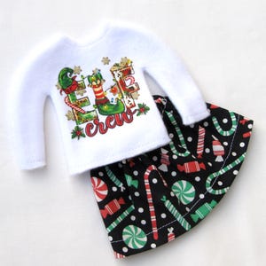 Elf Outfit || Elf Crew || Elf Doll Christmas || Christmas Elf Sweater Pants || Elf Shirt || Elf Sweatshirt || Elf Clothes || Elf Skirt