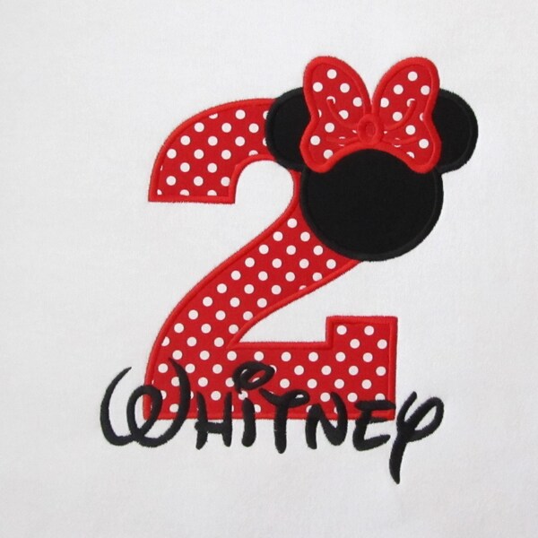 MINNIE MOUSE BIRTHDAY Shirt Personalized Shirt Girl - Named Shirt - Number Shirt - Shirt - Toddler - Clothing - Monogram