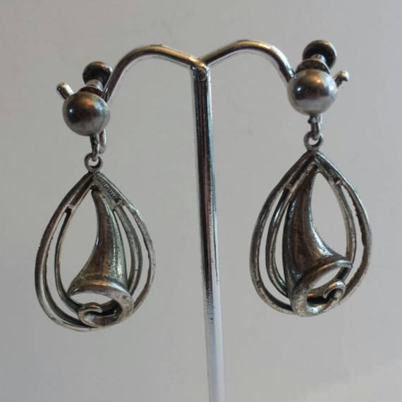 Vtg Danecraft Sterling Siver drop dangle earrings wit… - Gem