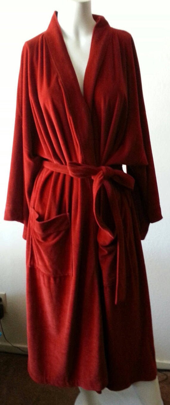 Vtg 70s Halston Designer Velour Lounging Smoking R