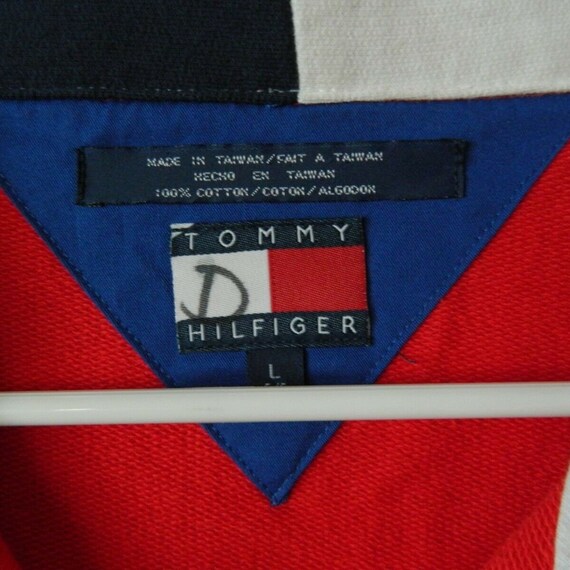 Vtg 90s Tommy Hilfiger Polo Rugby Shirt Men's Siz… - image 4