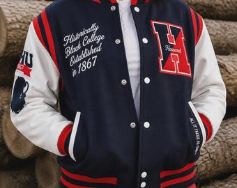 Howard Bison Varsity Jacket, Howard University HBCU Jacket, HU Letterman Jacket, College Bomber Jacket, The Mecca Alumni Coat