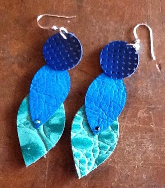 Items similar to 100% Genuine Leather Earrings on Etsy