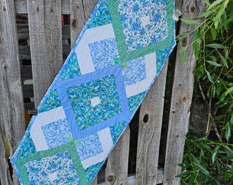 Blue and Green Floral Handmade Table Topper Table Topper