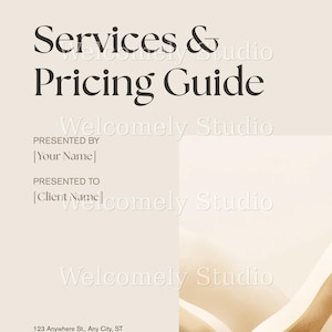 Services and Pricing Guide Template, Canva Price List for Coaches & Service Providers, Editable Client Onboarding Welcome Packet, Proposal image 1