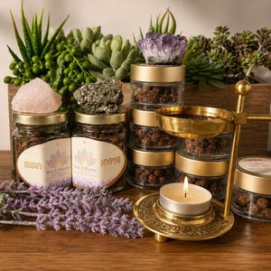 Handmade Kyphi Incense • Christian-Themed Magi, Marian Blends; Ancient Egyptian Recipe, Isian (Glass Jars)
