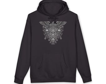 Verschleierter Requiem Oversized Hoodie: Dunkler Gothic Streetwear Druck