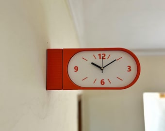 Double-Sided Wall Clock | Silent Sweep, Minimalist PLA Design (Handmade India)