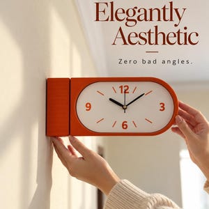 Double-Sided Wall Clock | Silent Sweep, Minimalist PLA Design (Handmade India)