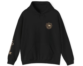 Antike Grimoires & Schädel Hoodie | Okkulter Bücherstapel, Schlüssel Design