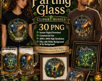 Emblema della canzone popolare irlandese "Celtic Parting Glass" PNG / Design per sublimazione / Stampa su richiesta per uso commerciale, download digitali
