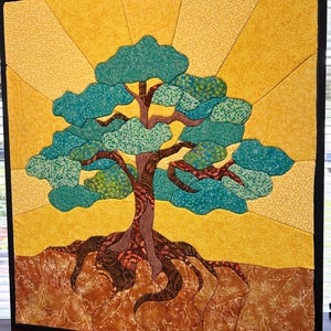 23x24 Kinusaiga Tree Fabric Art