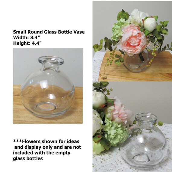 5 Glass Bud Vases Clear Bottle Round Bottles To Decorate Small Craft Crafting
