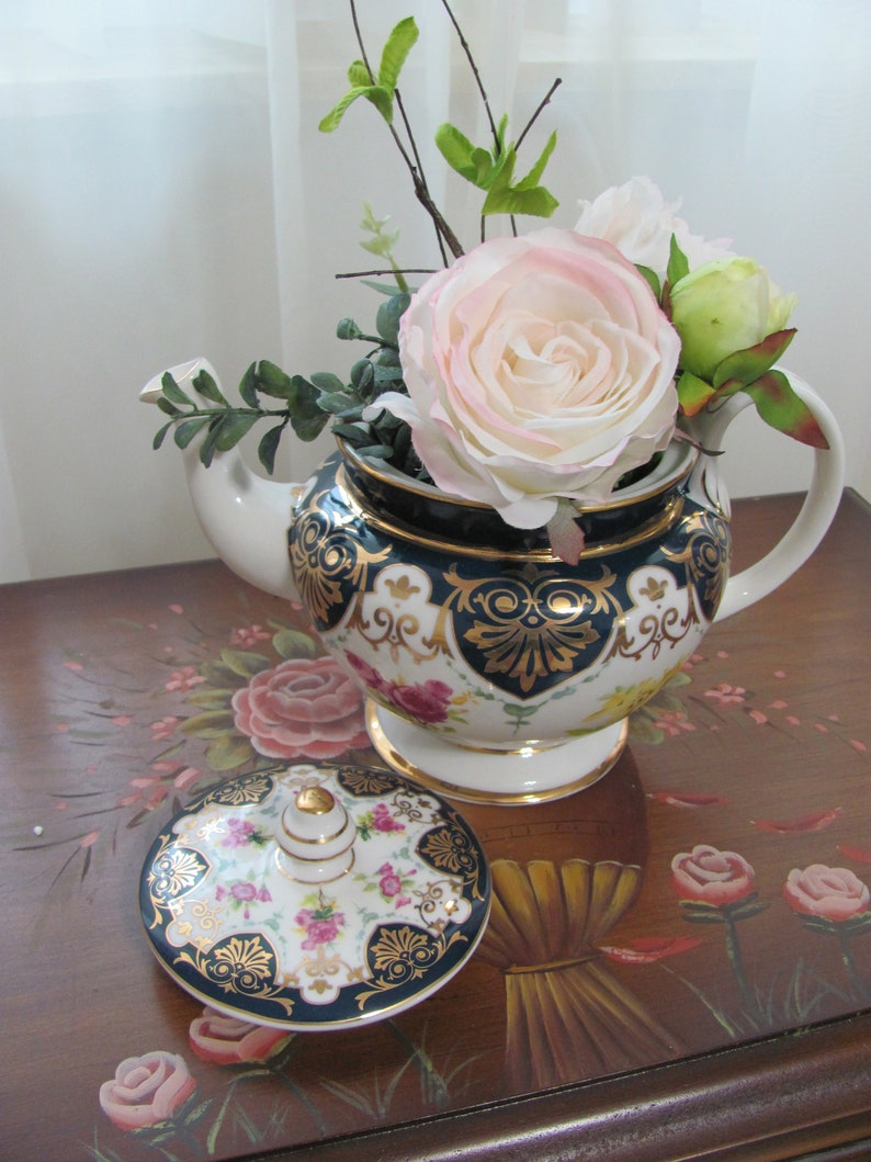 Tea Pot Vase Floral Craft Teapot Teapot Centerpiece Etsy