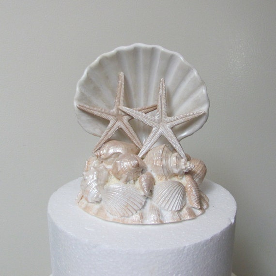 Seashell Wedding Cake Top Sea Shell Cake Topper Beach Etsy