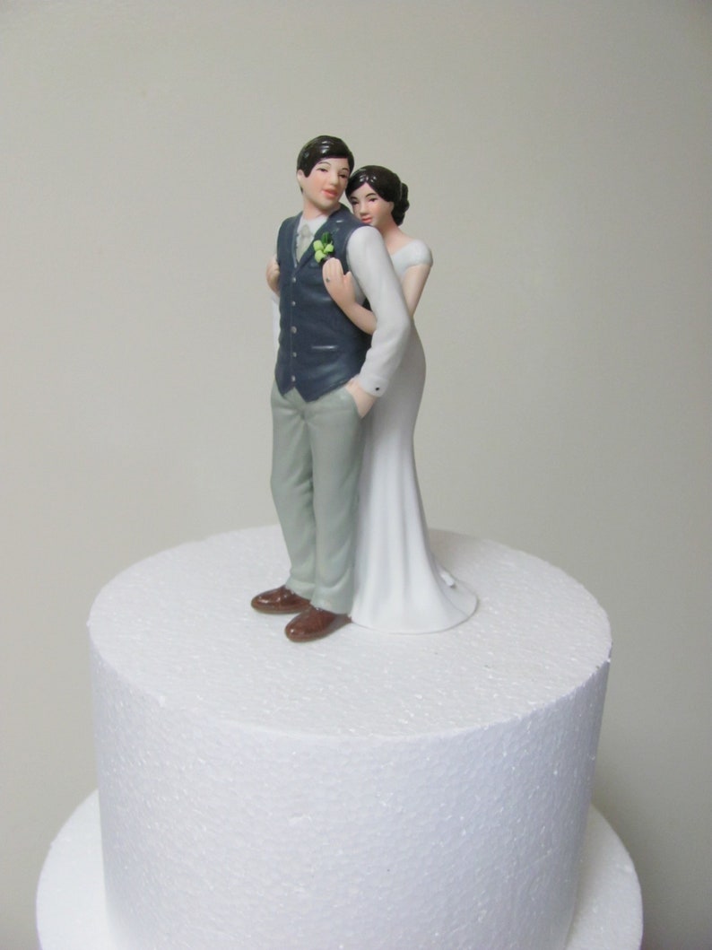 Wedding Cake Topper Porcelain Bride And Groom Figurine Etsy