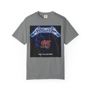 McQueen 95 Ride the Lightning Shirt | Disney Cars Metal Tee | Lightning McQueen Gift | Funny Disney Adult Shirt | Pixar Cars Fan Tee image 3