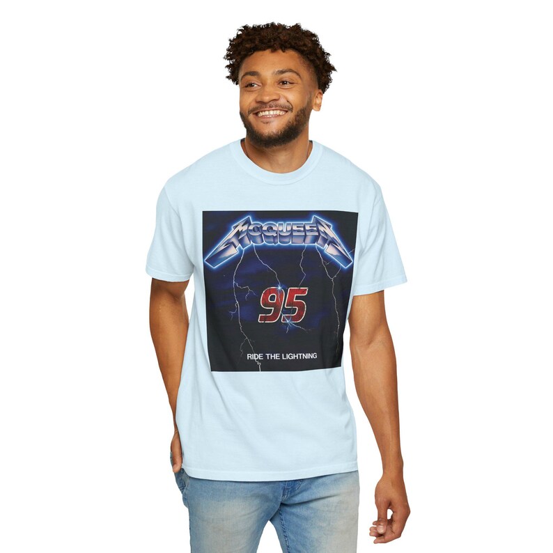 McQueen 95 Ride the Lightning Shirt | Disney Cars Metal Tee | Lightning McQueen Gift | Funny Disney Adult Shirt | Pixar Cars Fan Tee image 13