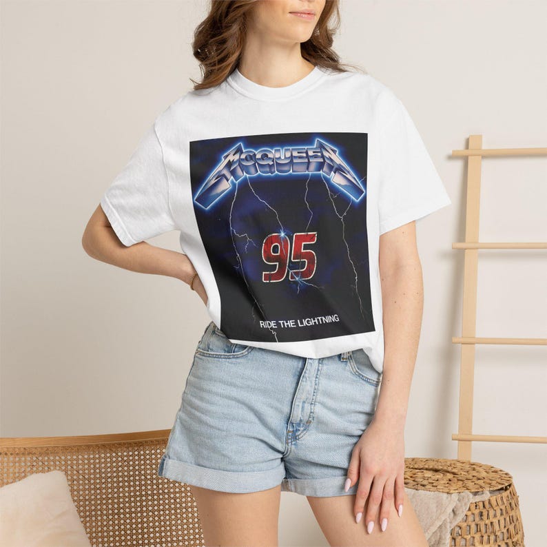 McQueen 95 Ride the Lightning Shirt | Disney Cars Metal Tee | Lightning McQueen Gift | Funny Disney Adult Shirt | Pixar Cars Fan Tee image 8