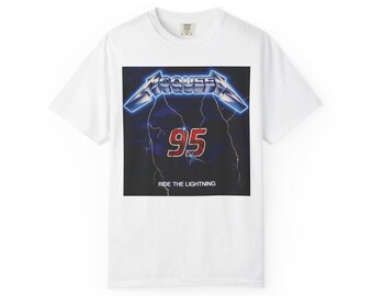 Camiseta McQueen 95 Ride the Lightning / Camiseta metálica de Disney Cars / Regalo de Lightning McQueen / Camiseta divertida de Disney para adultos / Camiseta para fans de Pixar Cars