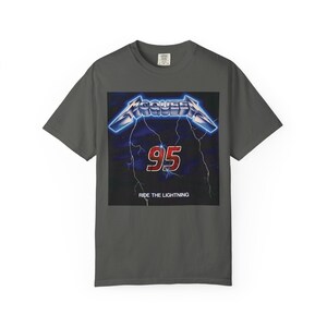 McQueen 95 Ride the Lightning Shirt | Disney Cars Metal Tee | Lightning McQueen Gift | Funny Disney Adult Shirt | Pixar Cars Fan Tee image 2