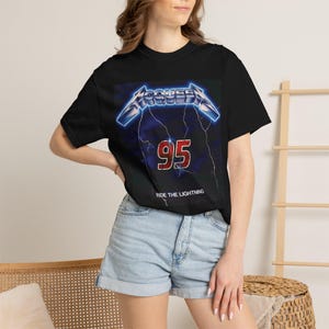 McQueen 95 Ride the Lightning Shirt | Disney Cars Metal Tee | Lightning McQueen Gift | Funny Disney Adult Shirt | Pixar Cars Fan Tee image 7